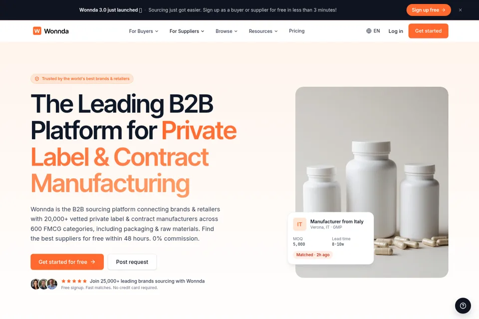 Aperçu de la landing page