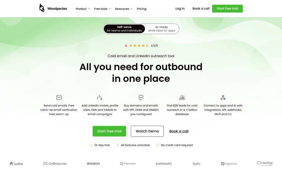 Aperçu de la landing page