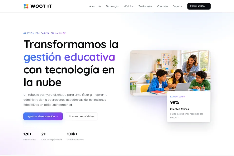 Aperçu de la landing page