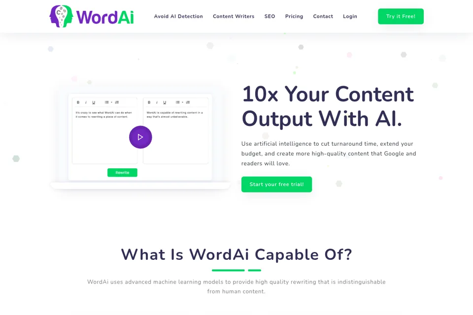 Aperçu de la landing page