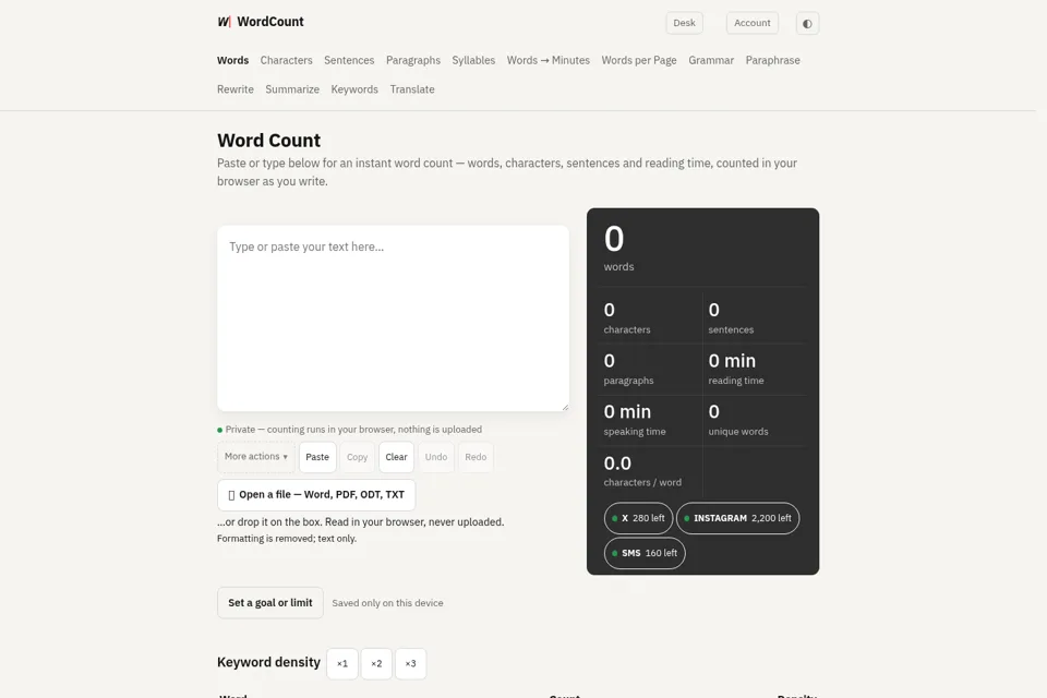 Aperçu de la landing page