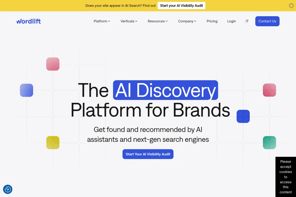 Aperçu de la landing page