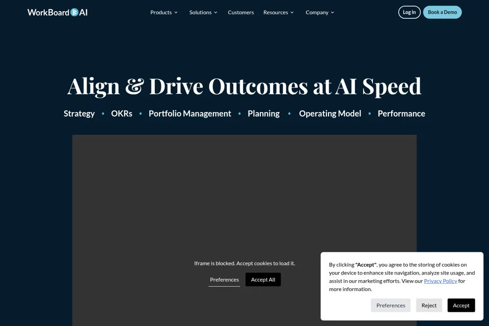 Aperçu de la landing page