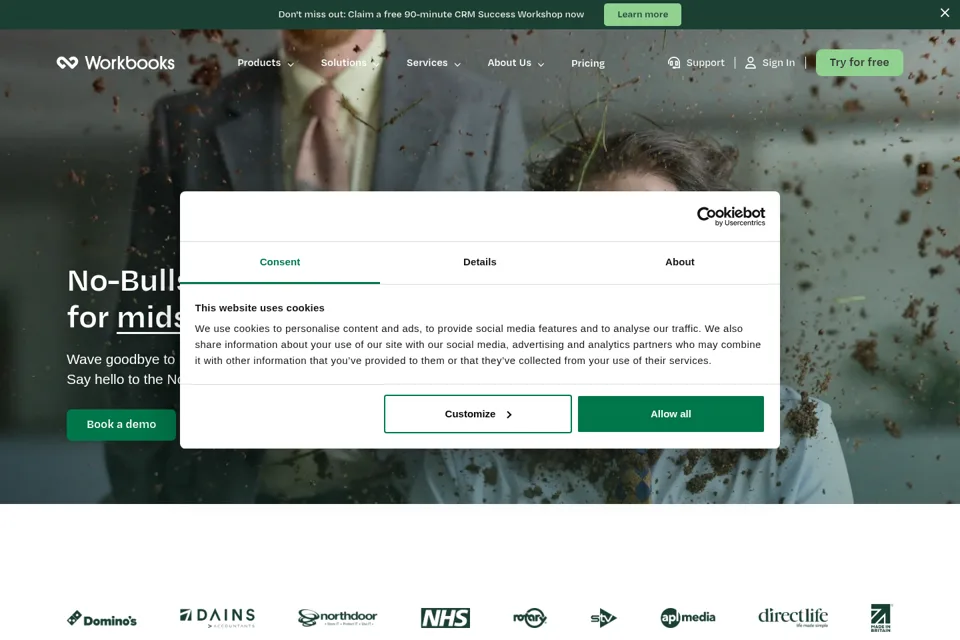 Aperçu de la landing page