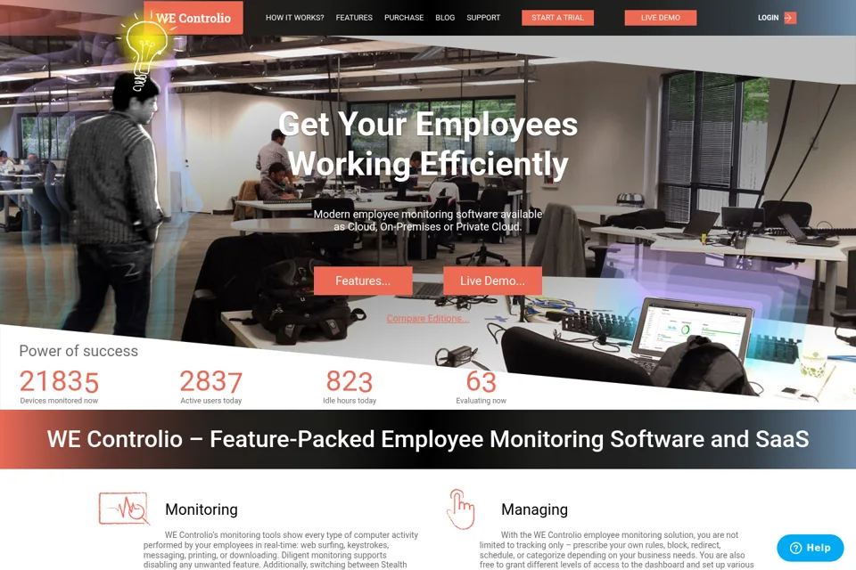 Aperçu de la landing page