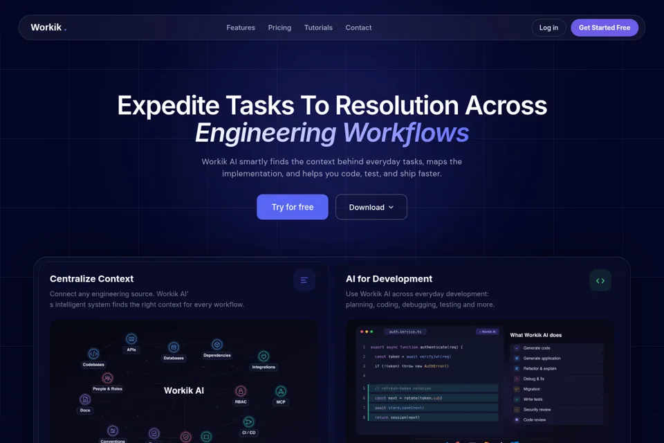 Aperçu de la landing page