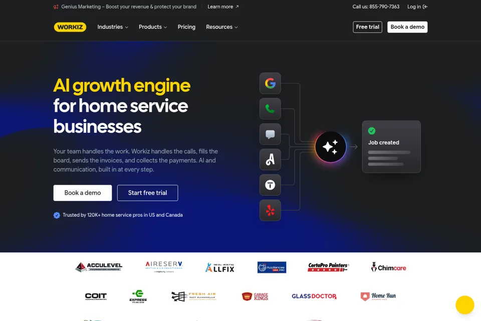 Aperçu de la landing page