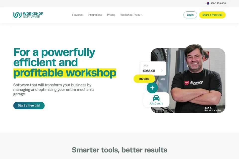 Aperçu de la landing page