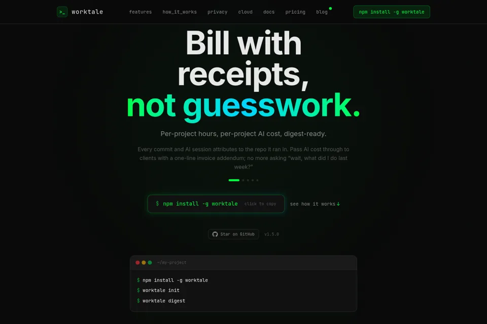 Aperçu de la landing page