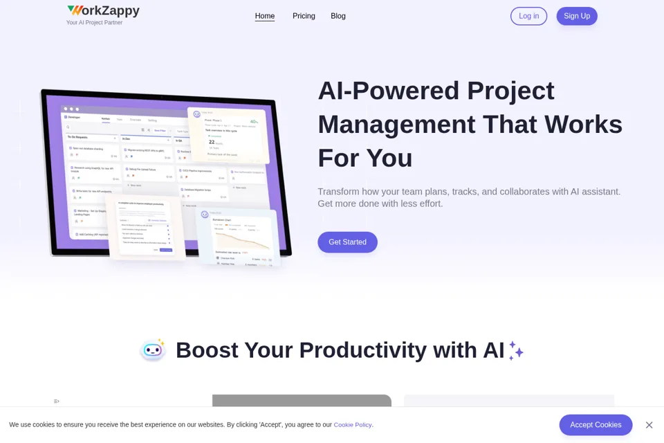 Aperçu de la landing page