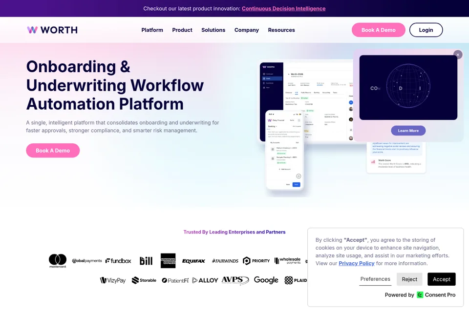 Aperçu de la landing page