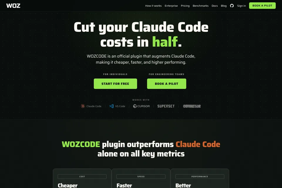 Aperçu de la landing page