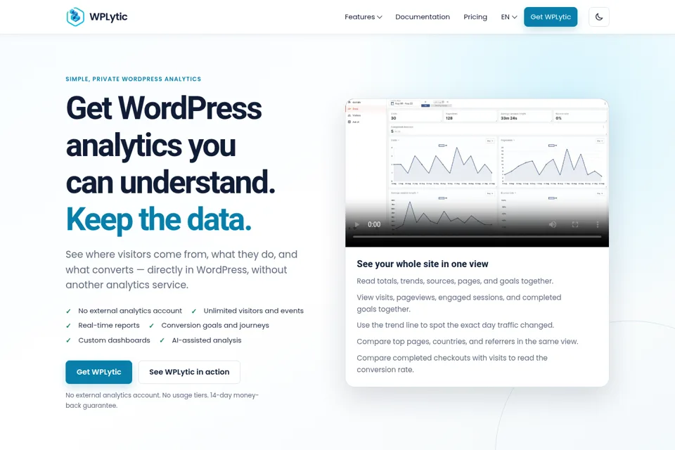 Aperçu de la landing page