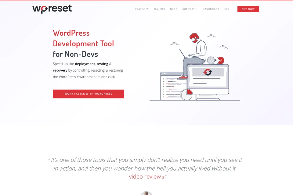 Aperçu de la landing page