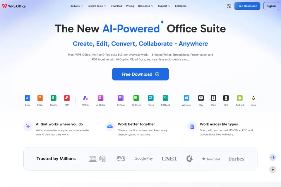 Aperçu de la landing page