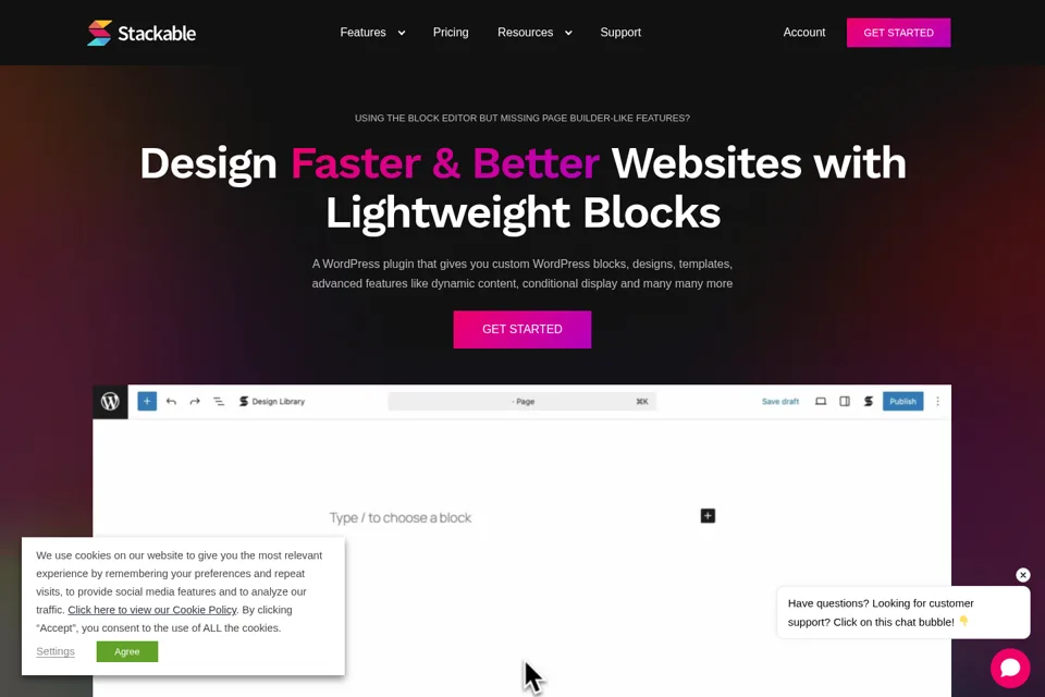 Landing page preview