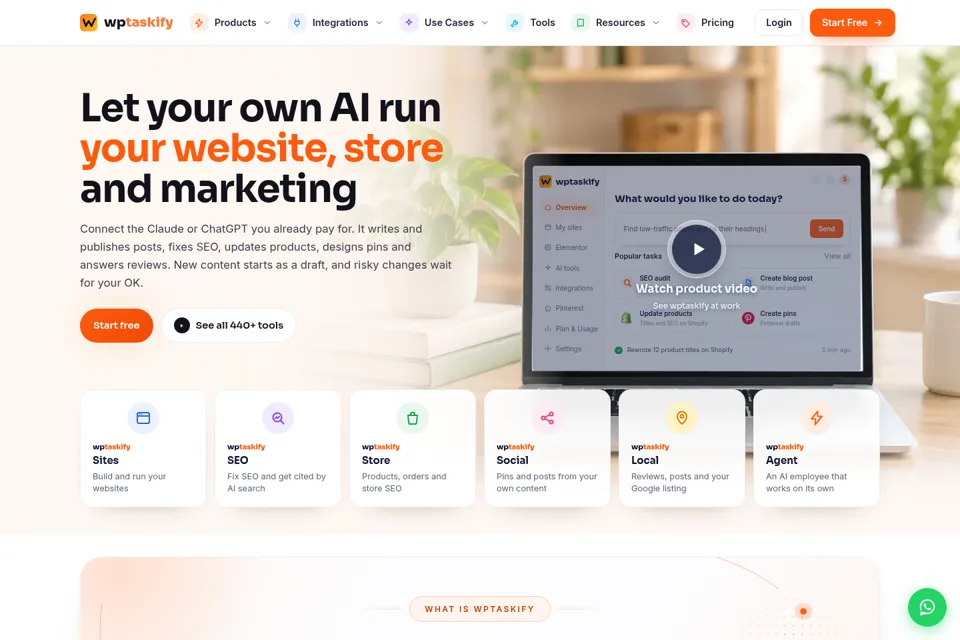 Aperçu de la landing page