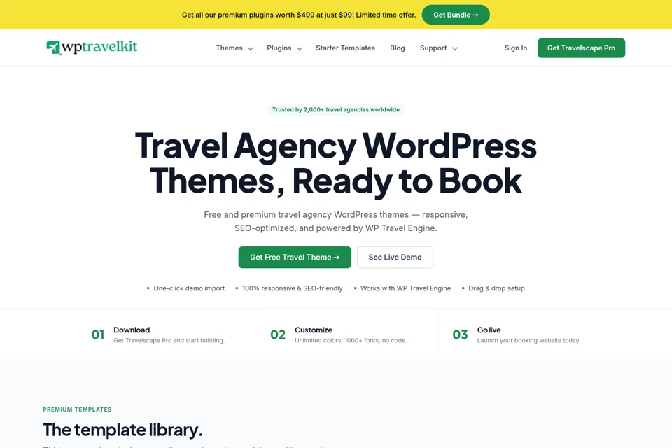 Aperçu de la landing page