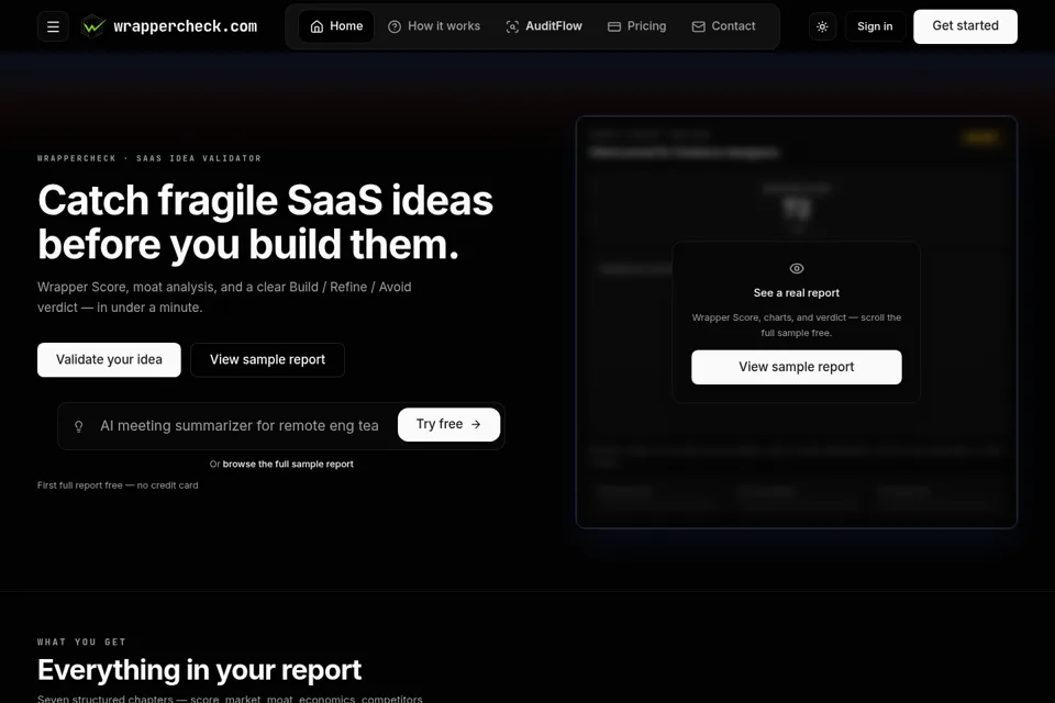 Aperçu de la landing page