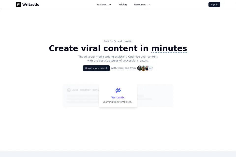 Aperçu de la landing page