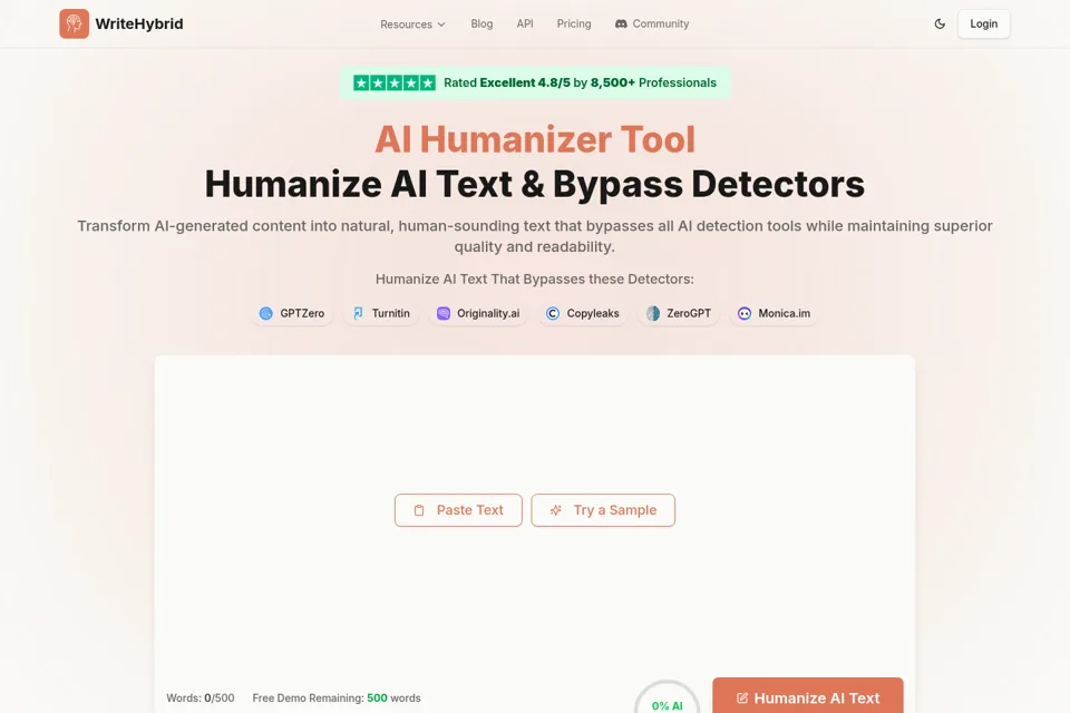 Aperçu de la landing page
