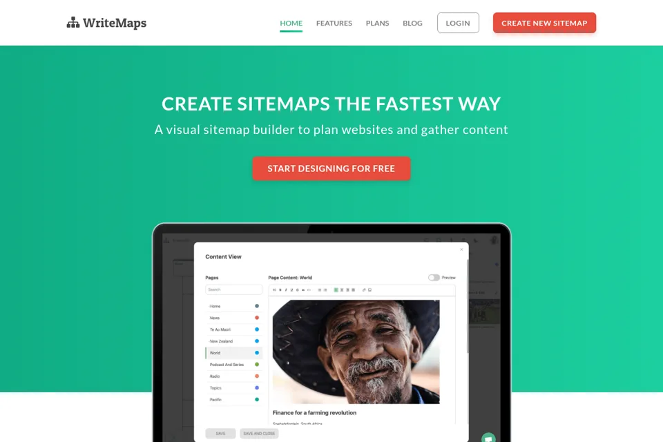 Landing page preview