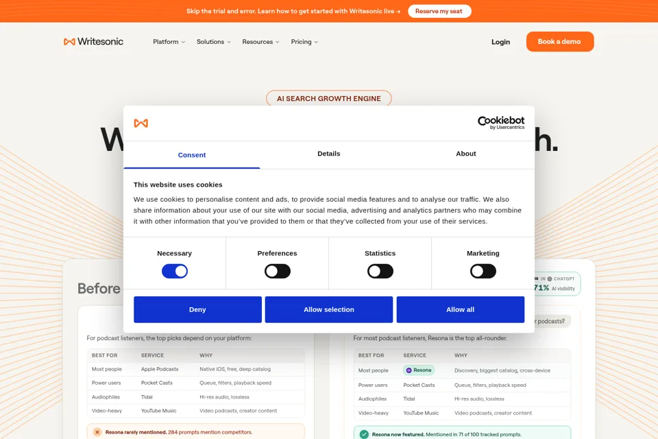 Landing page preview