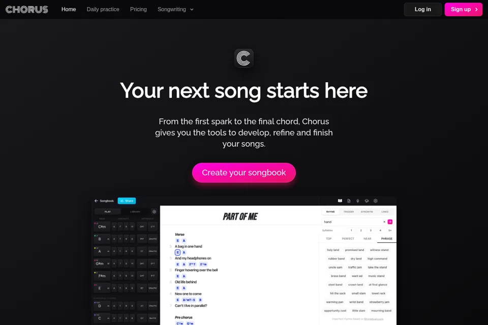 Aperçu de la landing page