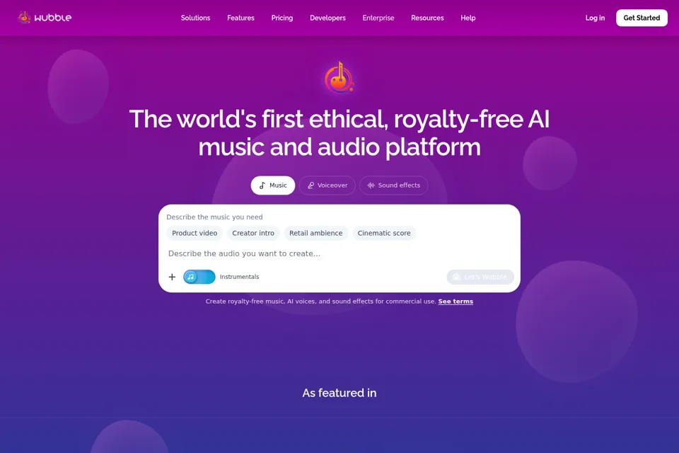Aperçu de la landing page