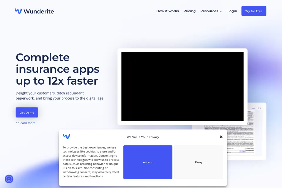 Aperçu de la landing page