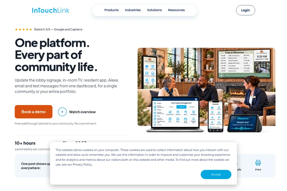 Aperçu de la landing page