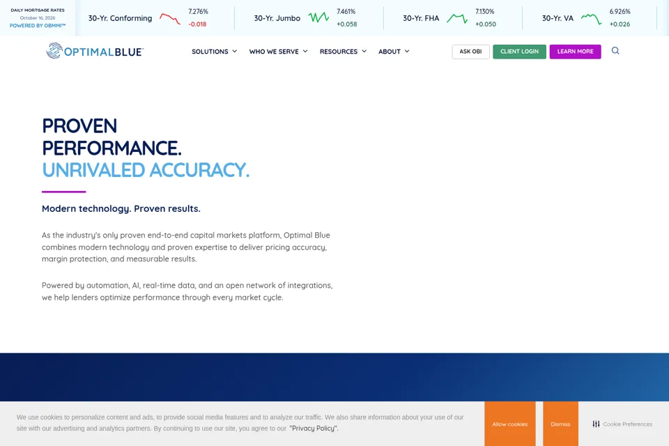 Aperçu de la landing page