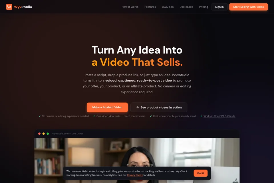 Landing page preview