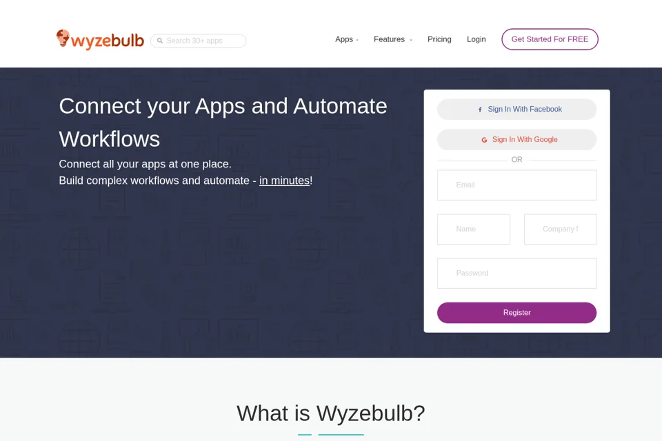 Aperçu de la landing page