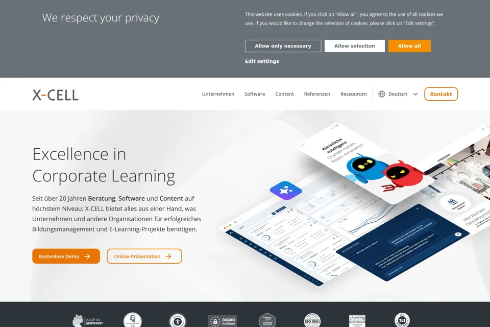 Aperçu de la landing page