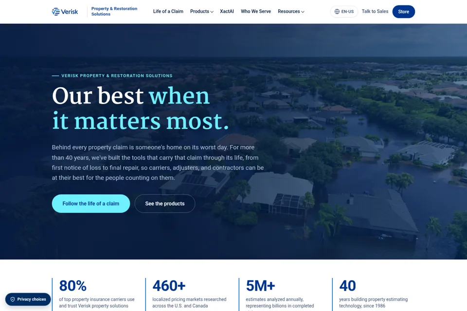 Aperçu de la landing page