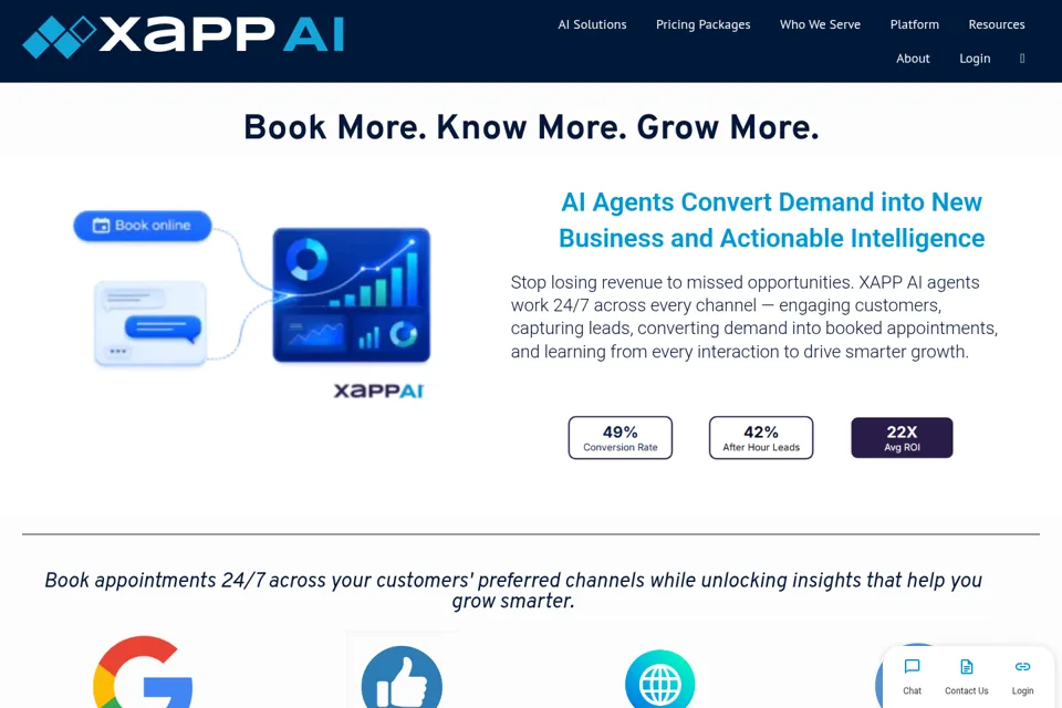 Aperçu de la landing page
