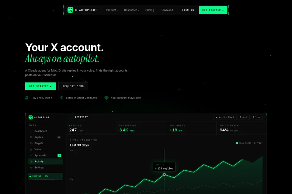 Aperçu de la landing page