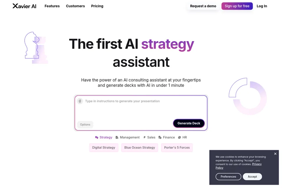 Aperçu de la landing page
