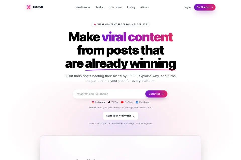 Aperçu de la landing page