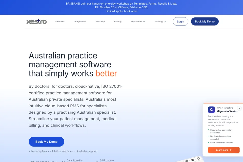 Aperçu de la landing page