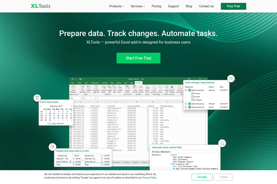 Aperçu de la landing page