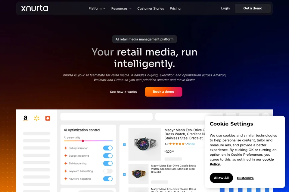 Aperçu de la landing page