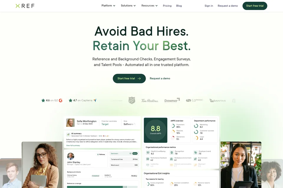 Aperçu de la landing page