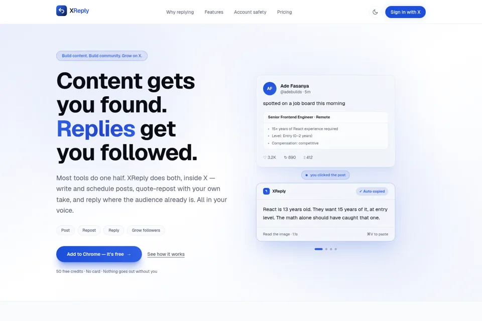 Aperçu de la landing page