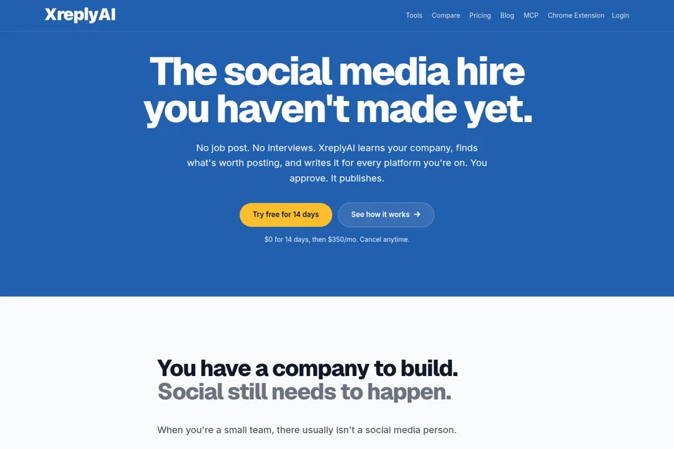 Aperçu de la landing page
