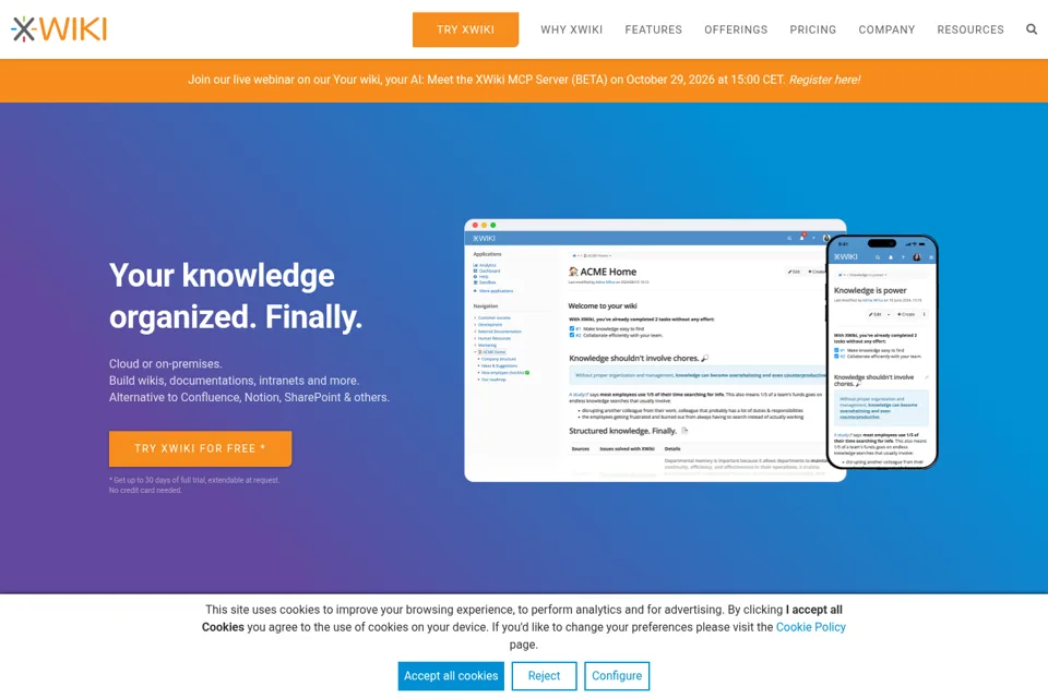Aperçu de la landing page