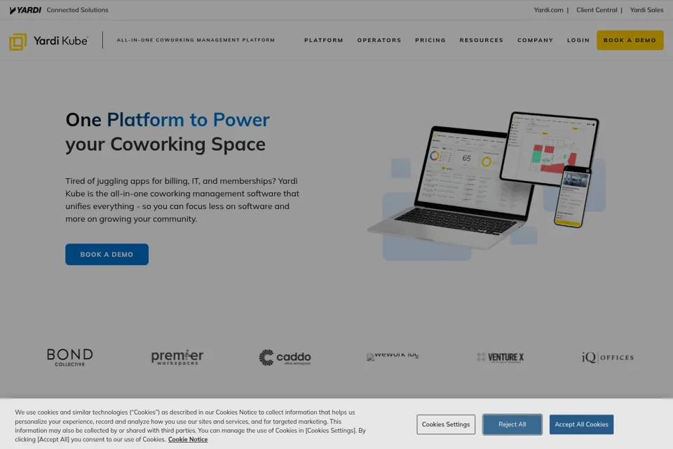 Aperçu de la landing page