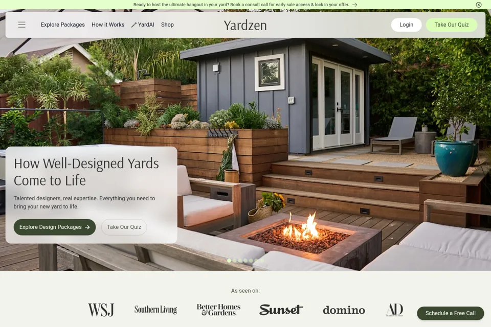 Aperçu de la landing page