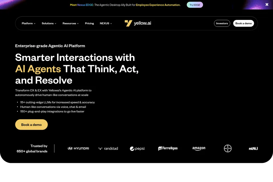Aperçu de la landing page